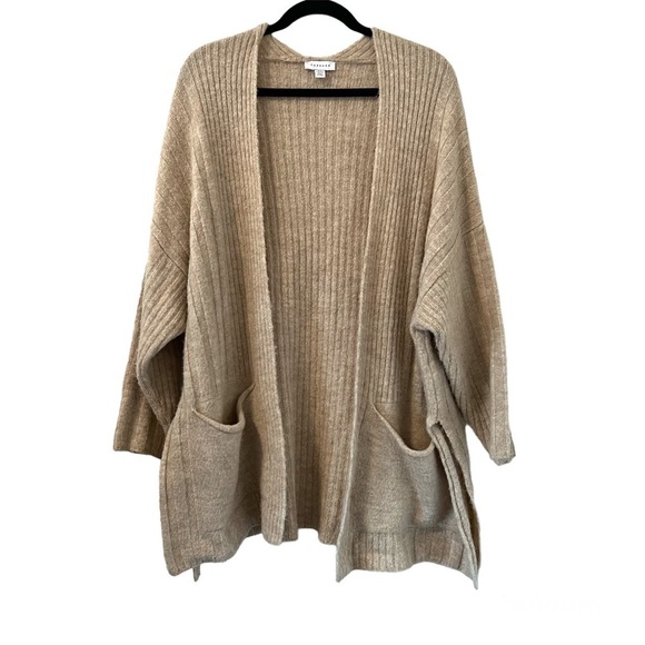 Top Shop Cream Oversized Open Cardigan - Picture 1 of 5